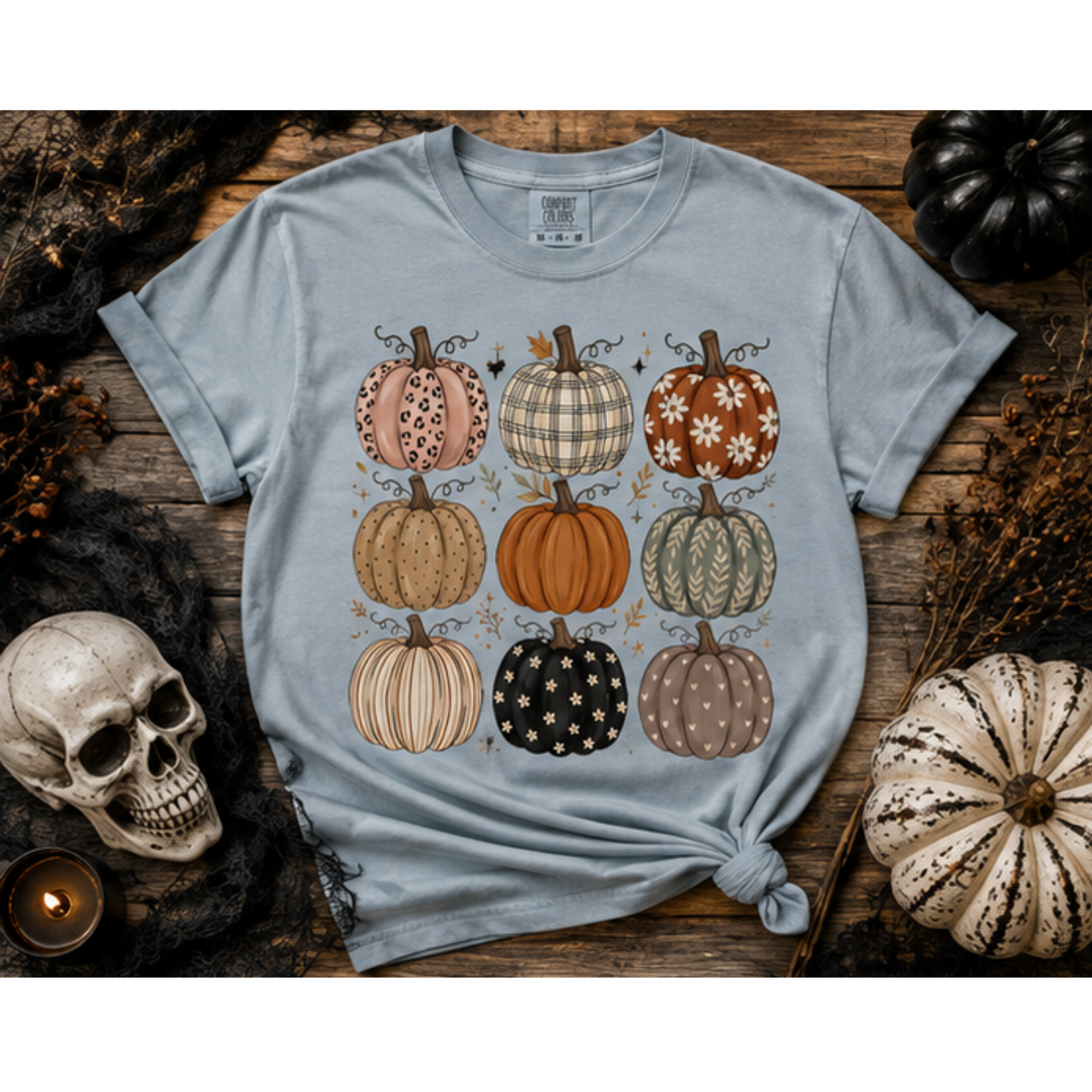 Patchwork Pumpkins Comfort Colors Tee