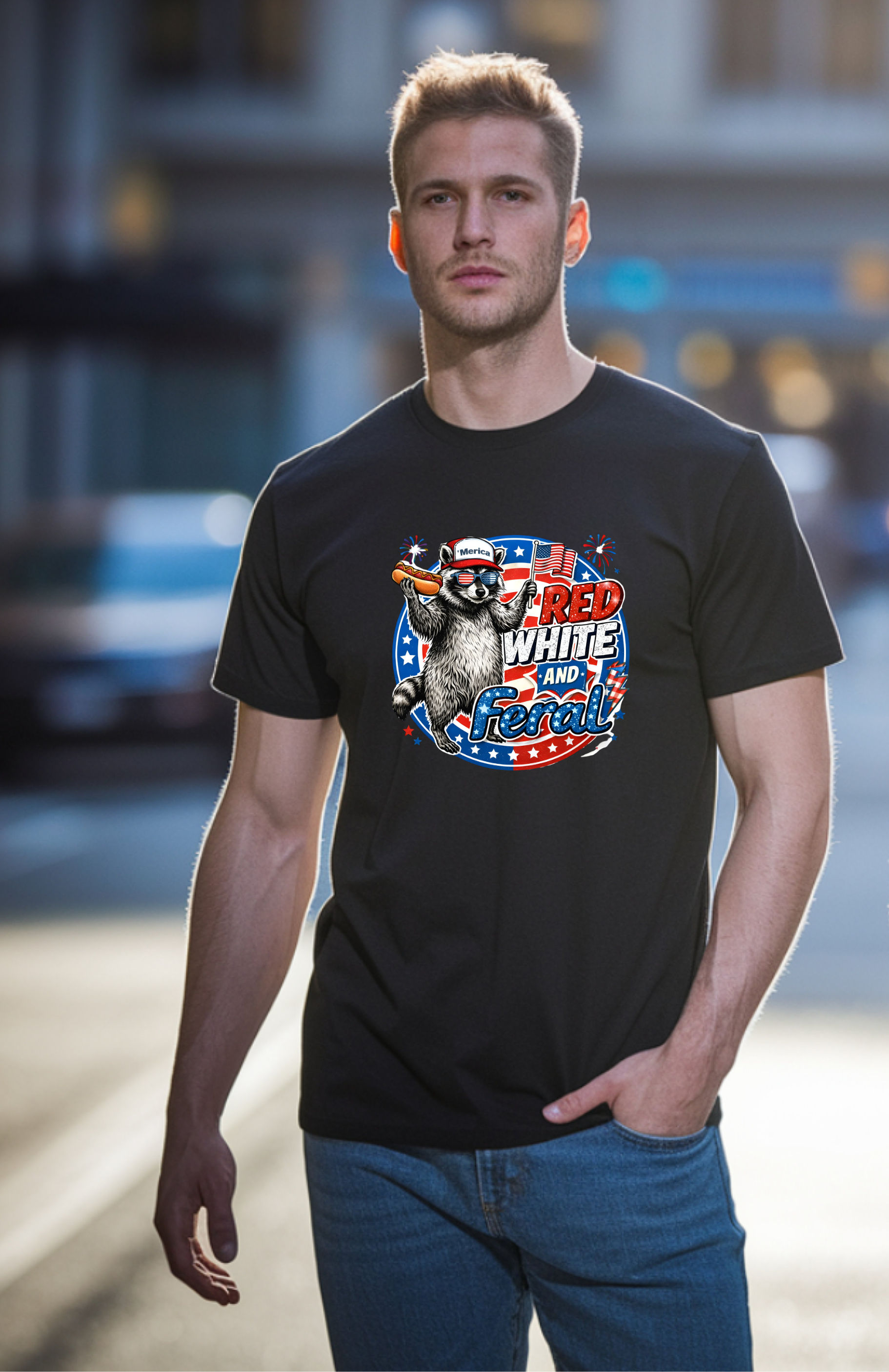 Red White & Feral Independence Day Tee