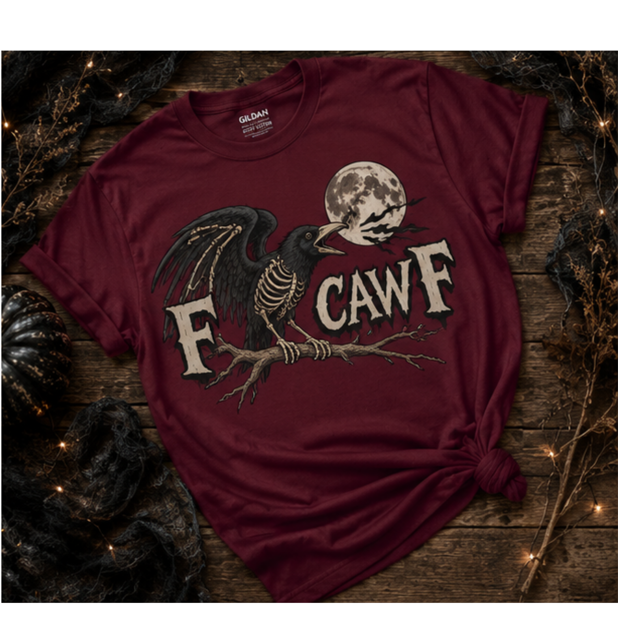 F CAW F Skeleton Raven Tee