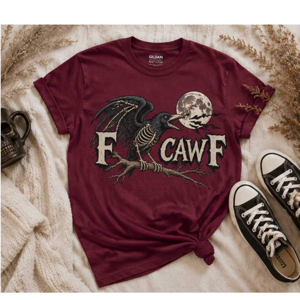 F CAW F Skeleton Raven Tee