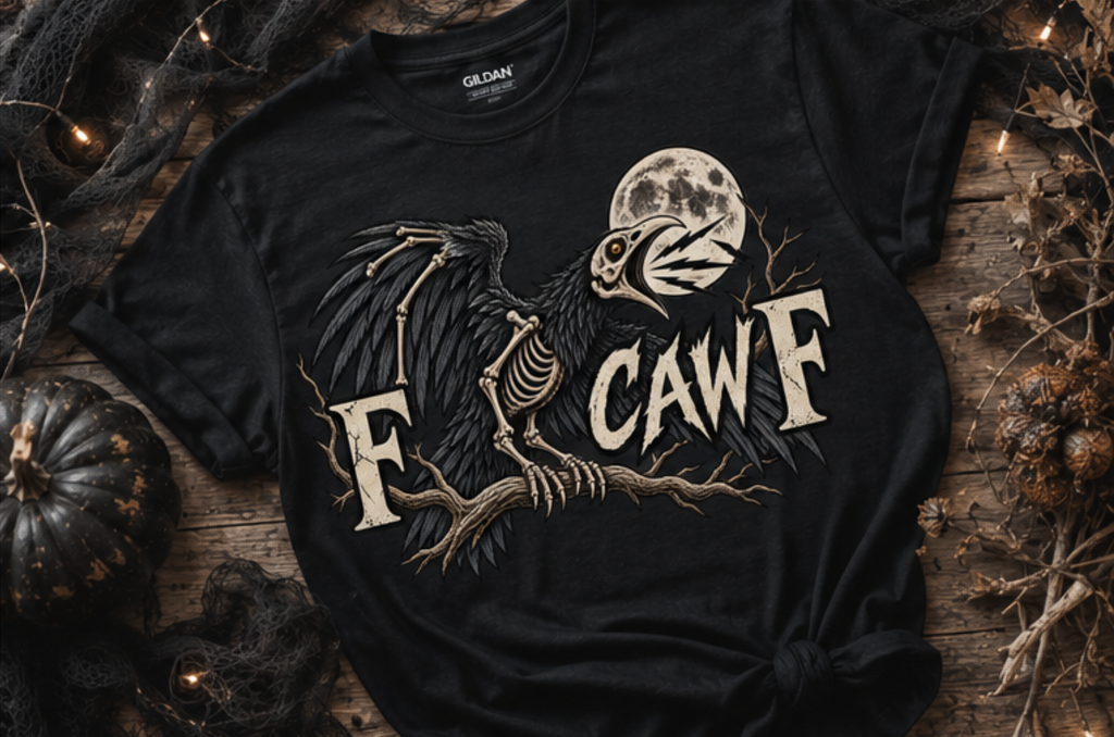 F CAW F Skeleton Raven Tee