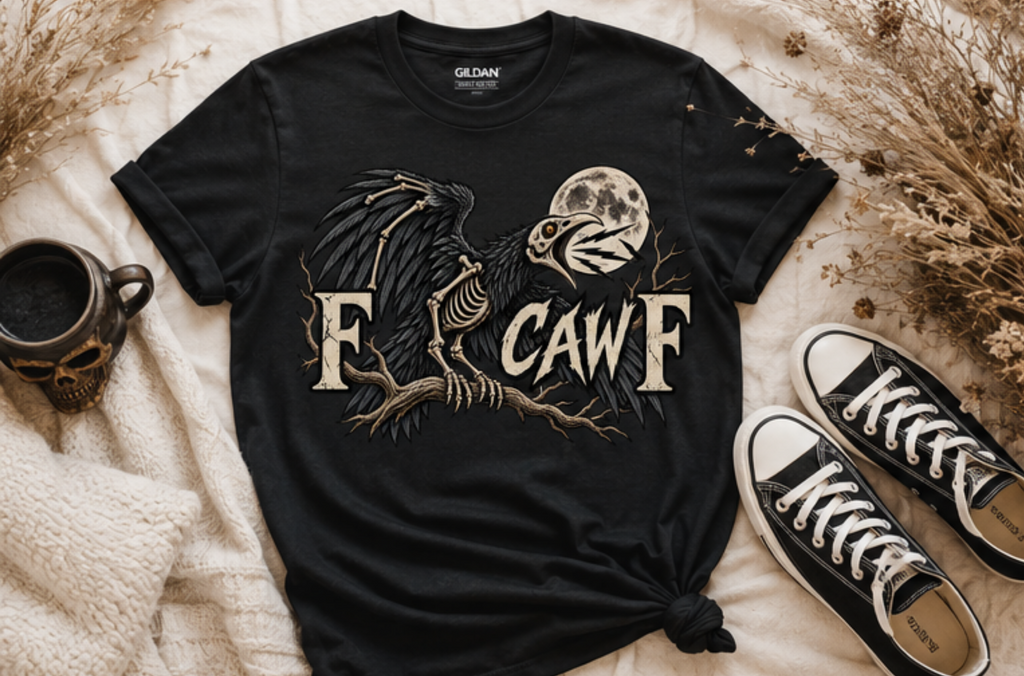 F CAW F Skeleton Raven Tee