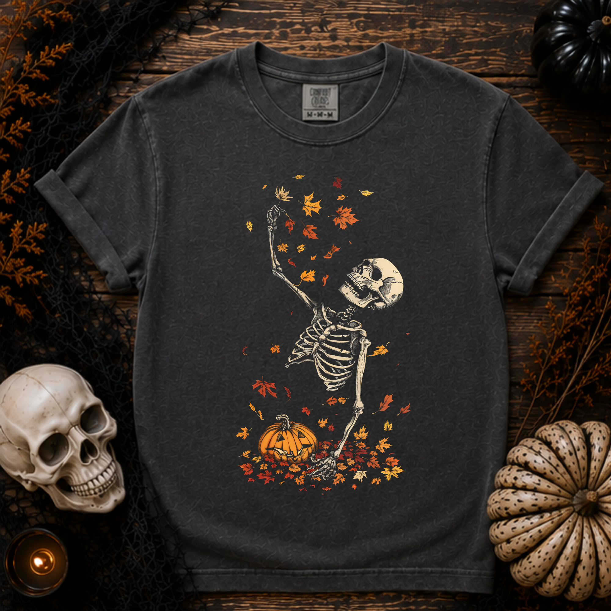Falling for Fall Skeleton Comfort Colors Tee