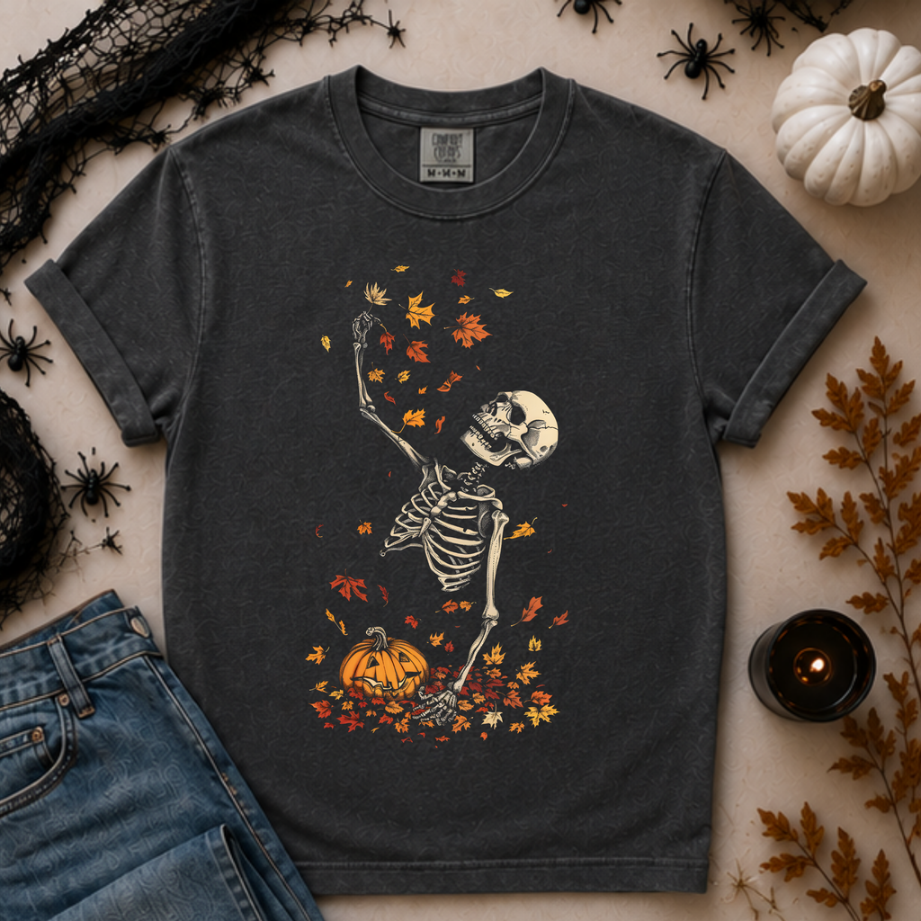 Falling for Fall Skeleton Comfort Colors Tee