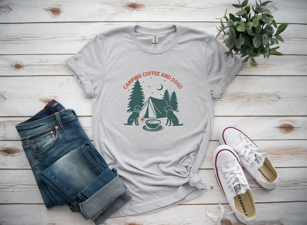 Camping Coffee & Dogs Tee