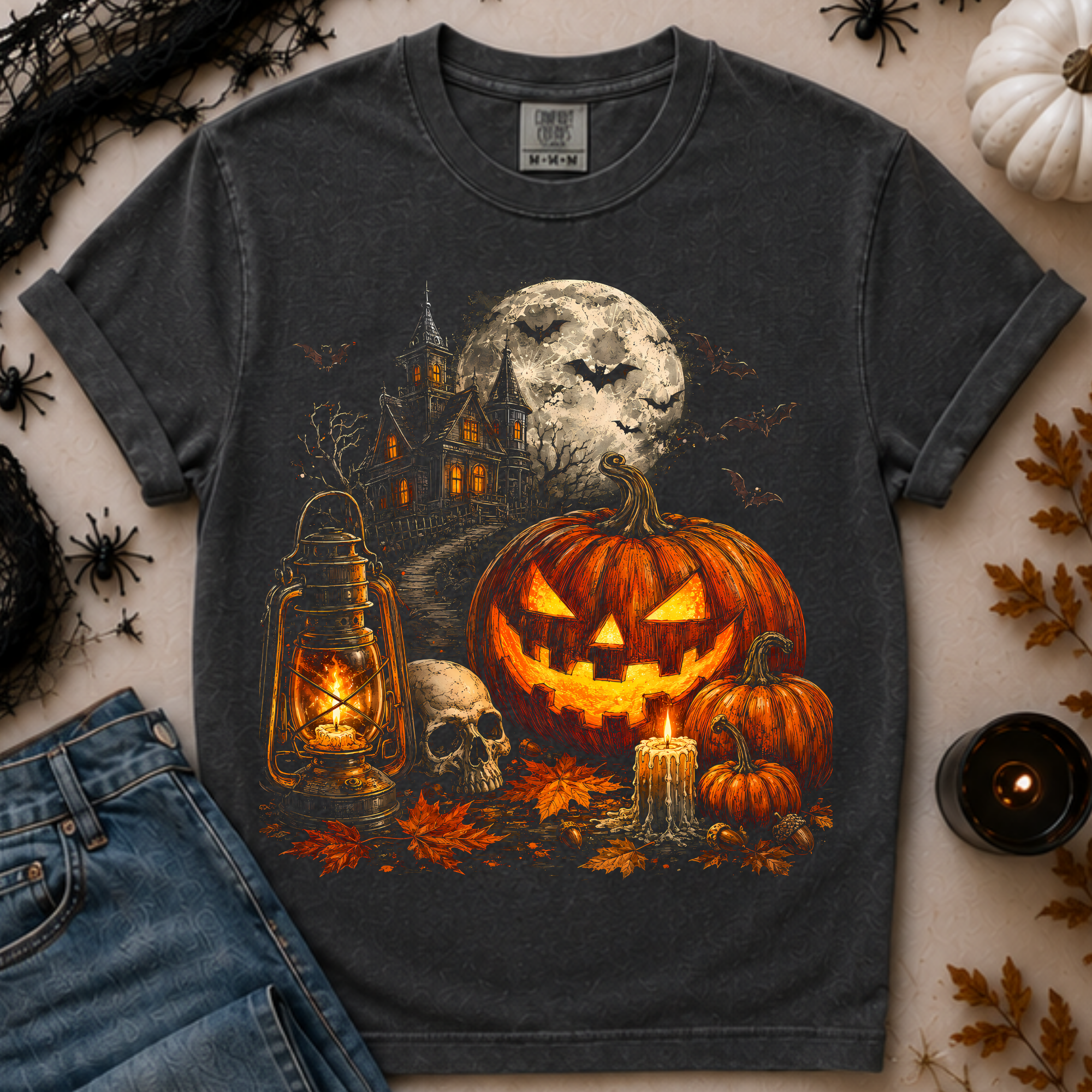 Haunted Pumpkin Night Comfort Colors Tee