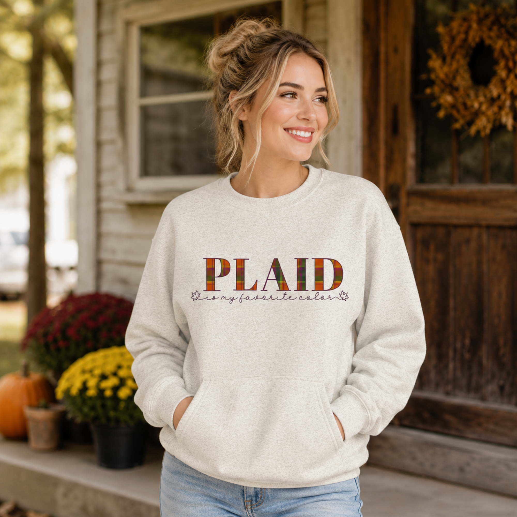 Plaid Is My Favorite Color Pocket Crew
