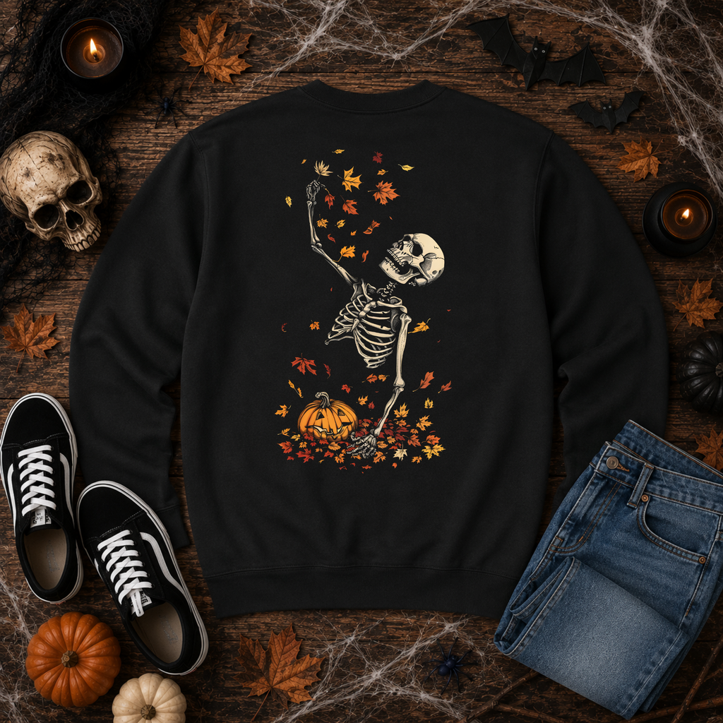 Falling for Fall Skeleton Pocket Crewneck