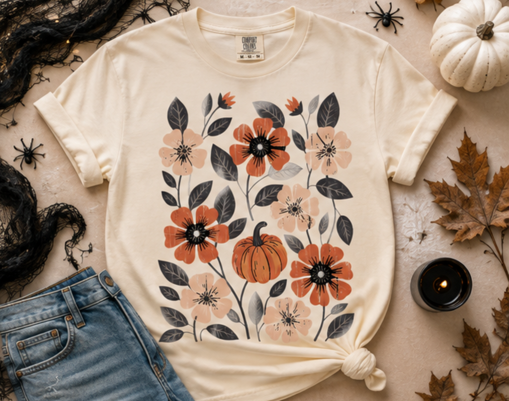 Wildflower Pumpkin Comfort Colors Tee