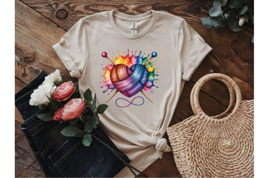 Colorful Yarn Heart Tee