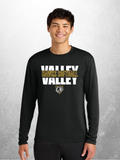 Hawks Softball block design on adult black performance long sleeve