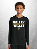 Hawks Softball block design on youth black performance long sleeve