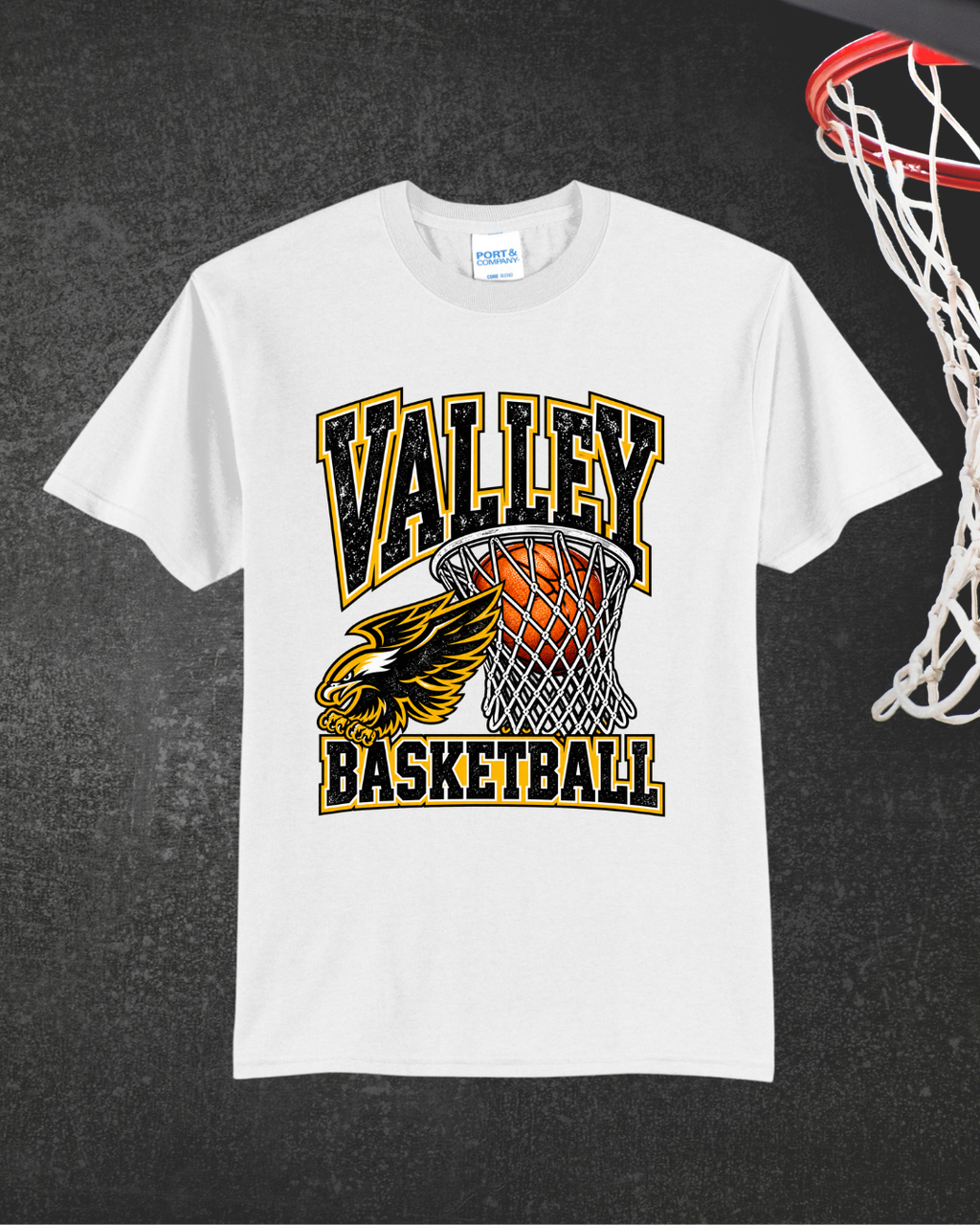 Valley Basketball fundraiser tee in White