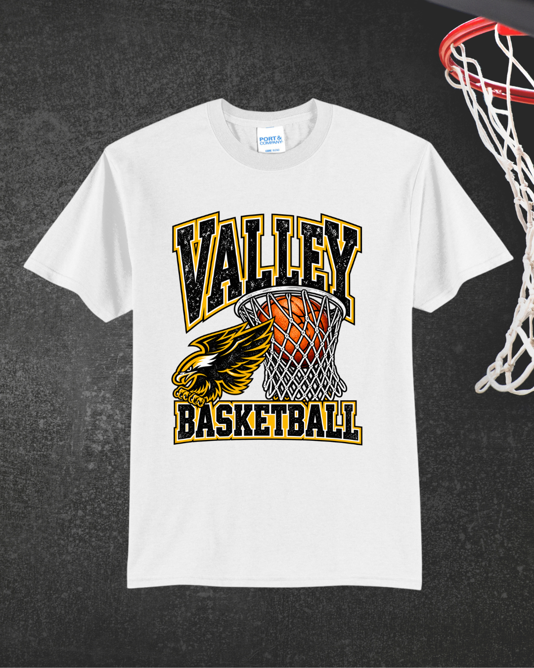 Valley Basketball fundraiser tee in White