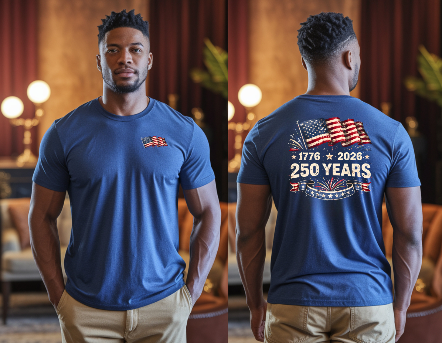 250 Years Patriotic Back Print Tee
