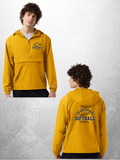 Hawks Softball custom gold packable anorak mockup