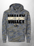 Hawks Softball Fleece Hoodie Block Design