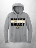 Hawks Softball block design on heather gray hoodie