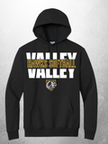 Hawks Softball block design on black adult hoodie