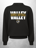 Hawks Softball block design on black mock neck sweatshirt